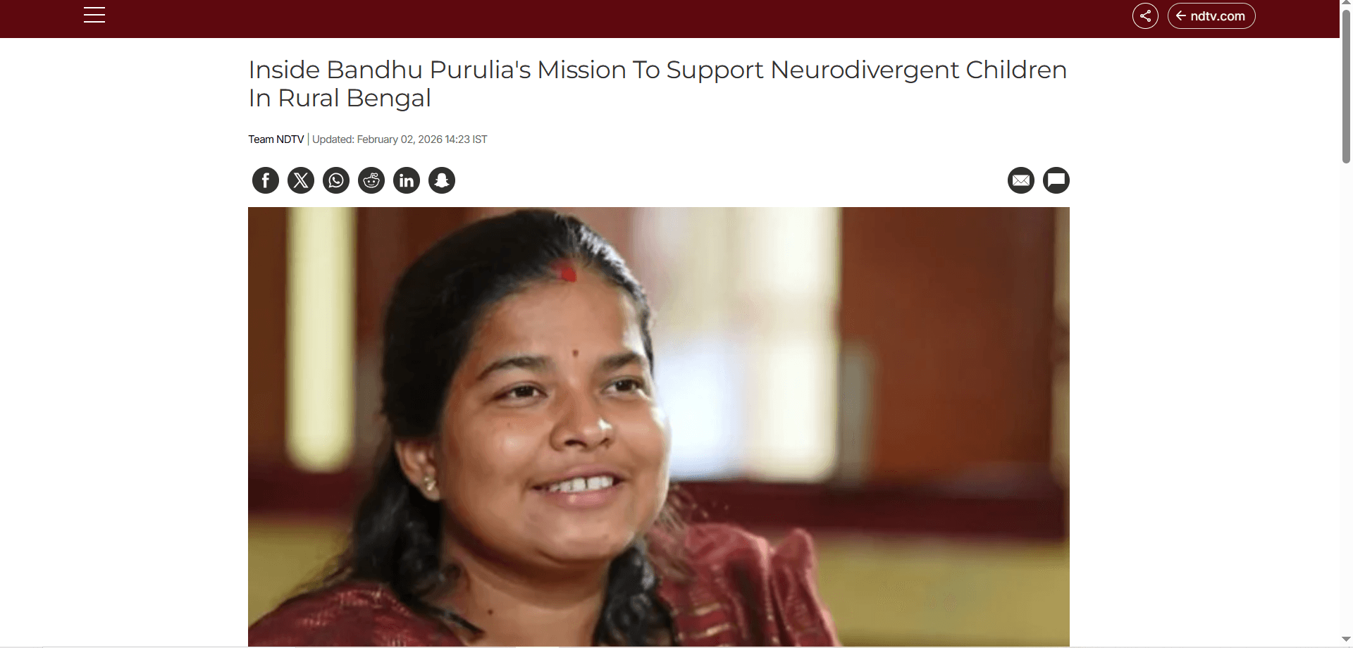 Bandhu Purulia NDTV Feature | Inclusive Education